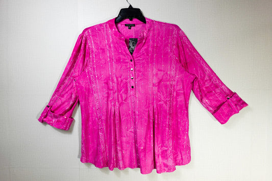 ava & grace, New Short Sleeved Top, XL Hot Pink