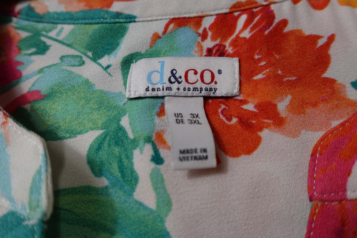 D&CO, 3/4 Sleeve Knit Top, 3X Green
