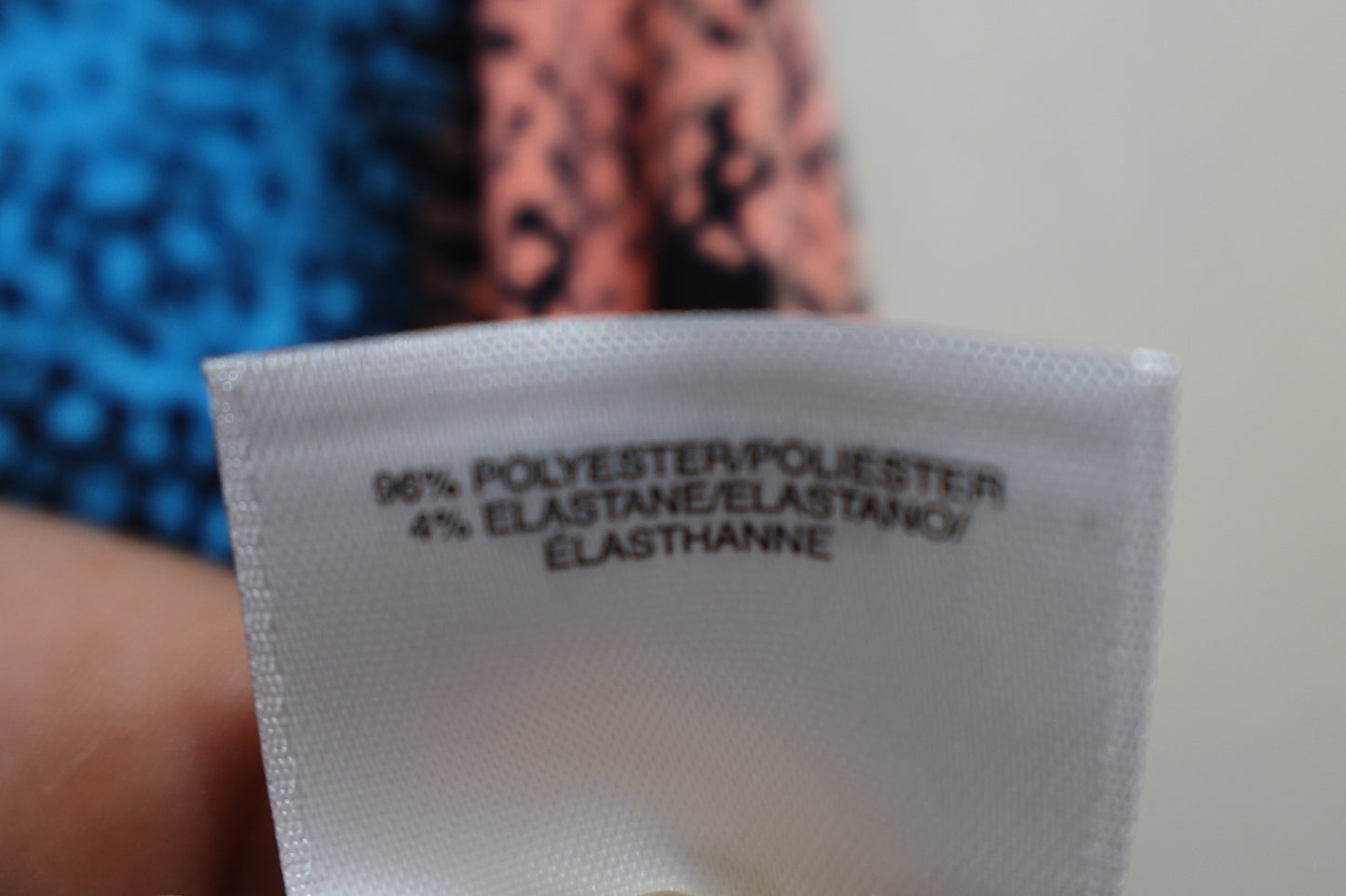 Kasper, Sleeveless top, XL Black with blue, coral, white, and gray pattern