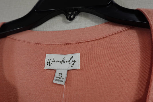 Wonderly, New Long Sleeves Top, XL Peach