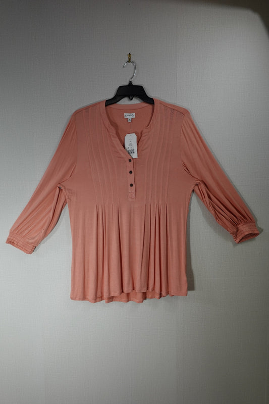 Wonderly, New Long Sleeves Top, XL Peach