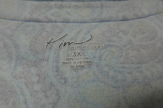 Kim Rogers, 3/4 SLEEVE TOP, 3X
