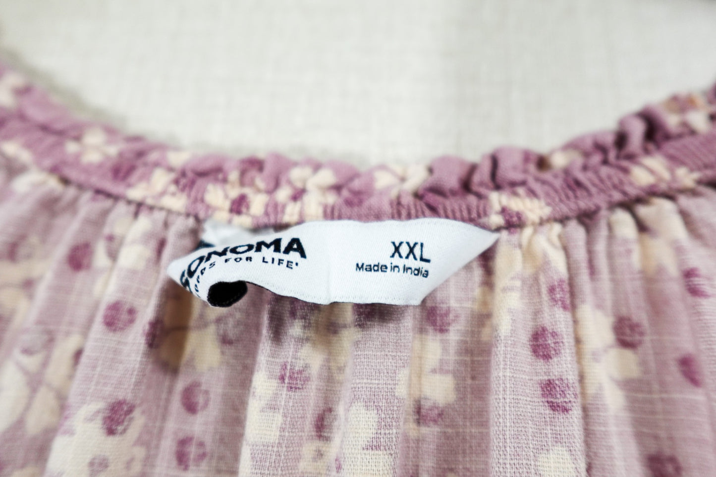 Sonoma Goods for Life, 3/4 SLEEVE TOP, 2X Pink and Purple Floral