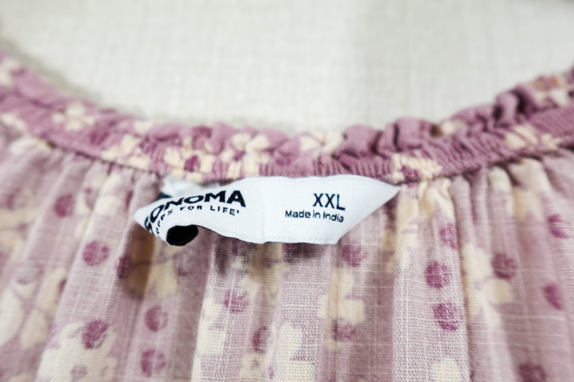 Sonoma Goods for Life, 3/4 SLEEVE TOP, 2X Pink and Purple Floral