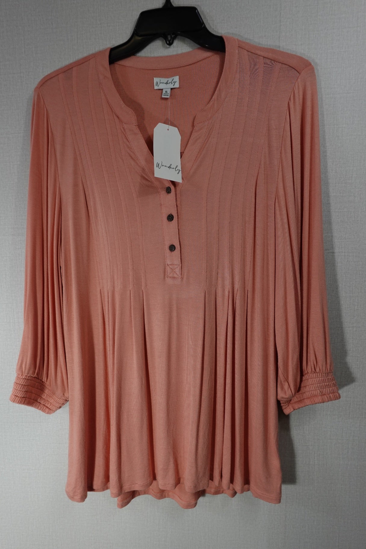 Wonderly, New Long Sleeves Top, XL Peach