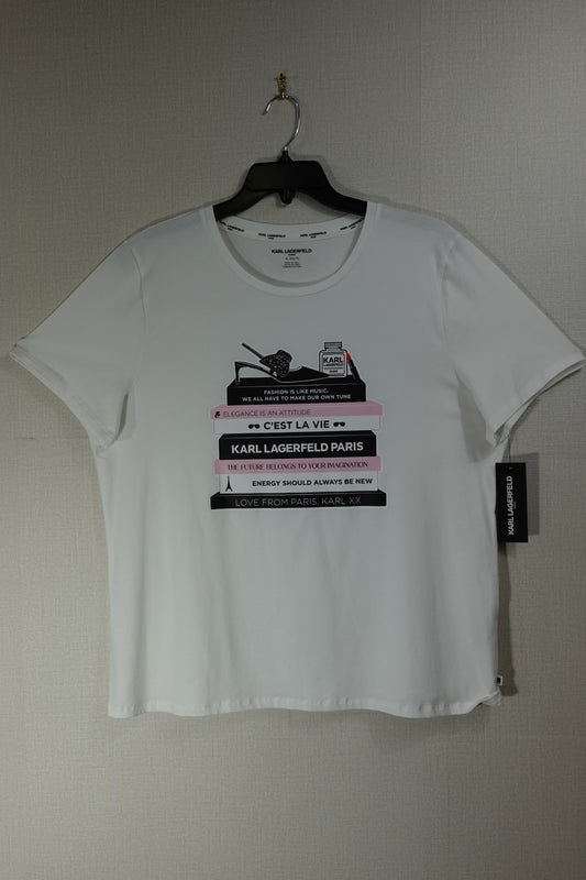 Karl Lagerfeld, New T-Shirt Shorts Sleeve, XL White