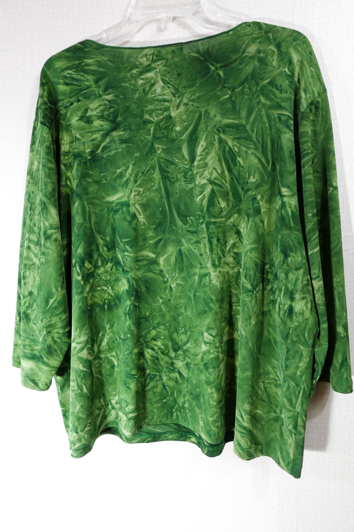 Only 9, 3/4 Sleeve Top, 2X, Green