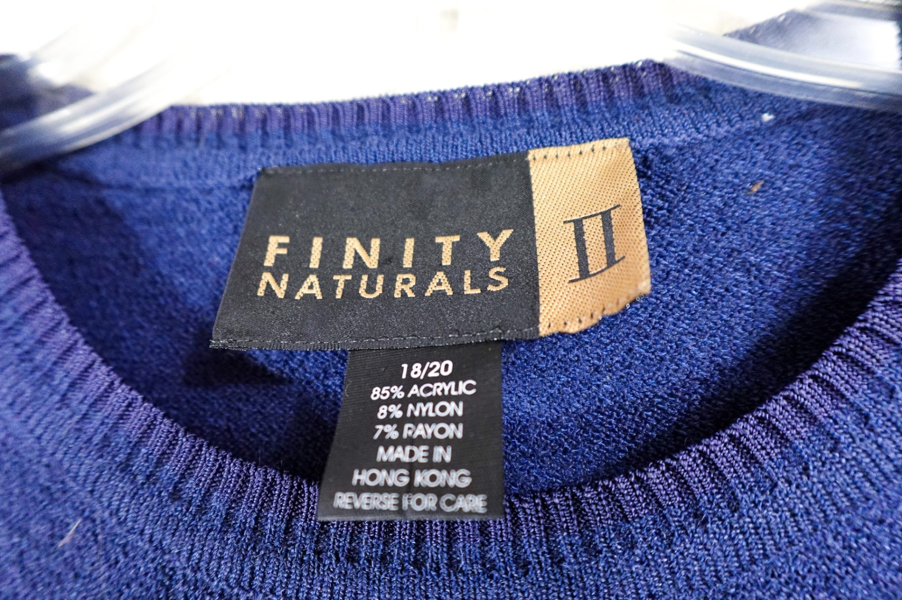 Finity Naturals, Sleeveless Knit Top, 18/20, Blue