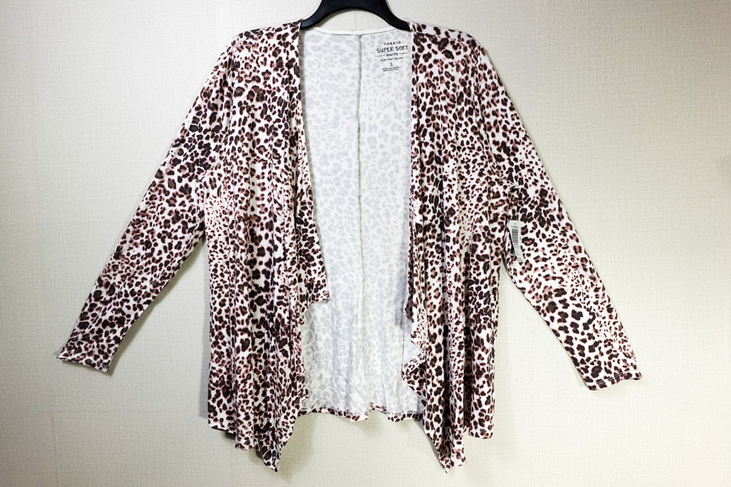 Torrid, New Cardigan, 14-16, Animal print white