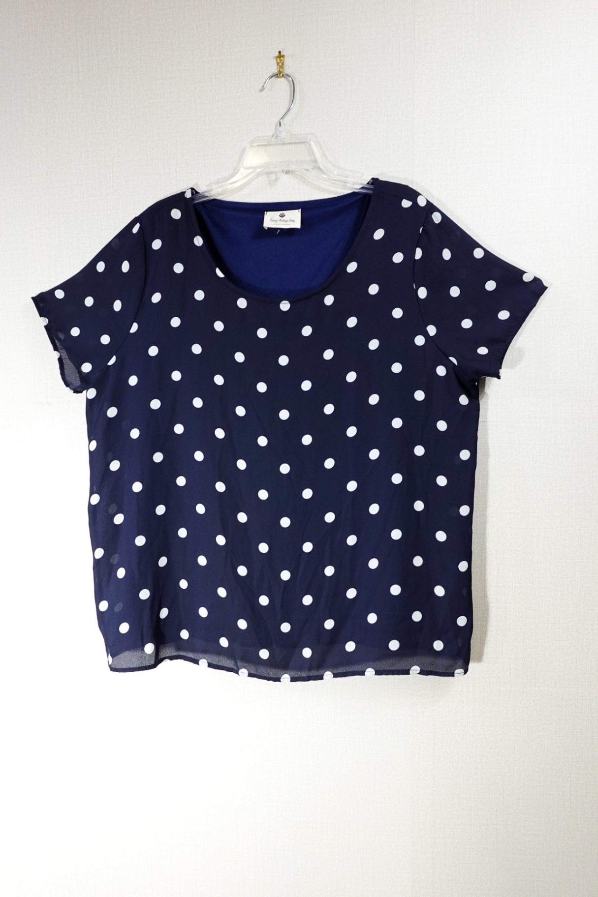 Betsy's Boutique, Short Sleeved Top, XL, Navy Blue
