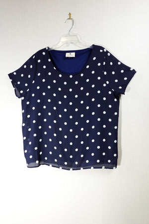 Betsy's Boutique, Short Sleeved Top, XL, Navy Blue