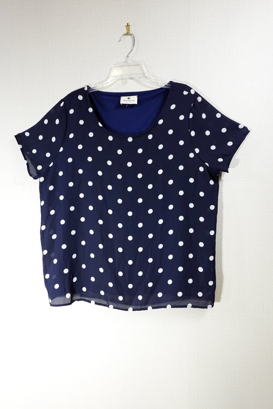 Betsy's Boutique, Short Sleeved Top, XL, Navy Blue