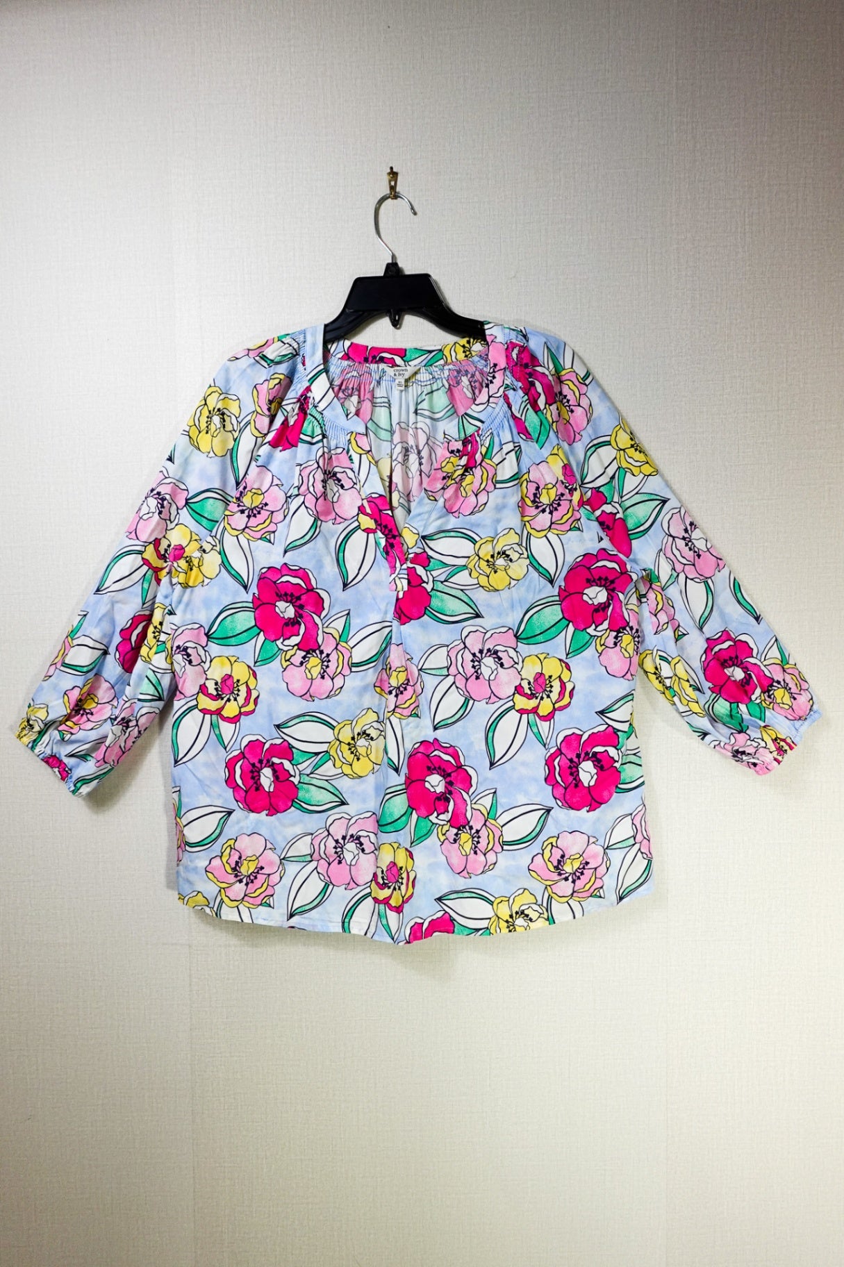 Crown & Ivy, Long Sleeves Top, XL, White