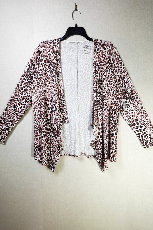 Torrid, New Cardigan, 14-16, Animal print white