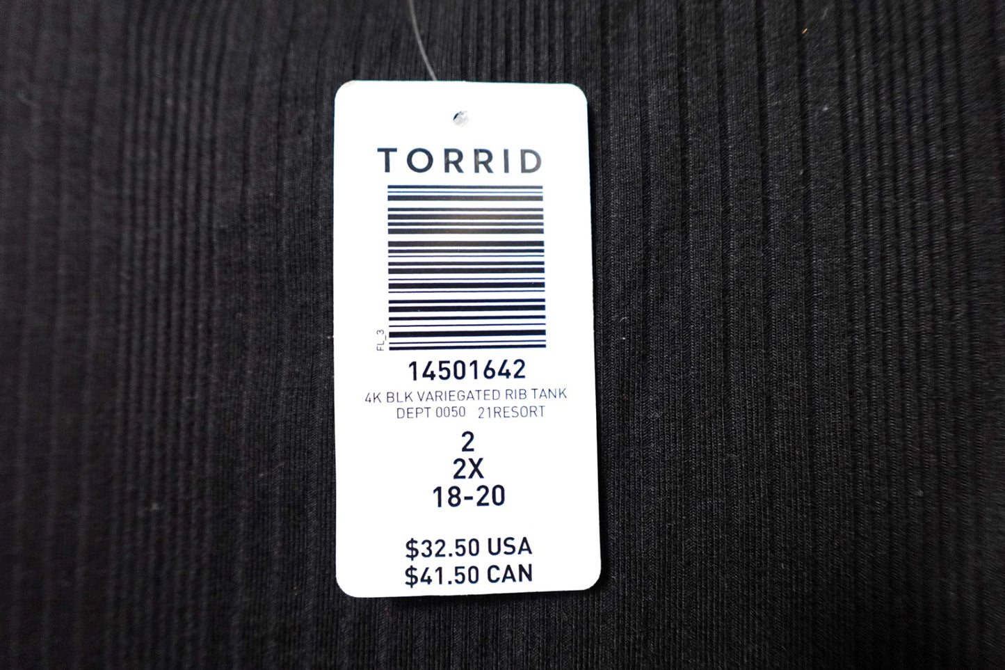 Torrid, New Tank Top, 18/20, Black