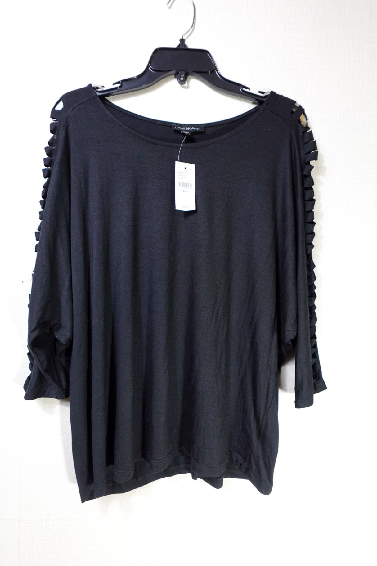 Lane Bryant, NEW 3/4 Sleeve Batwing Top, 14/16, Black