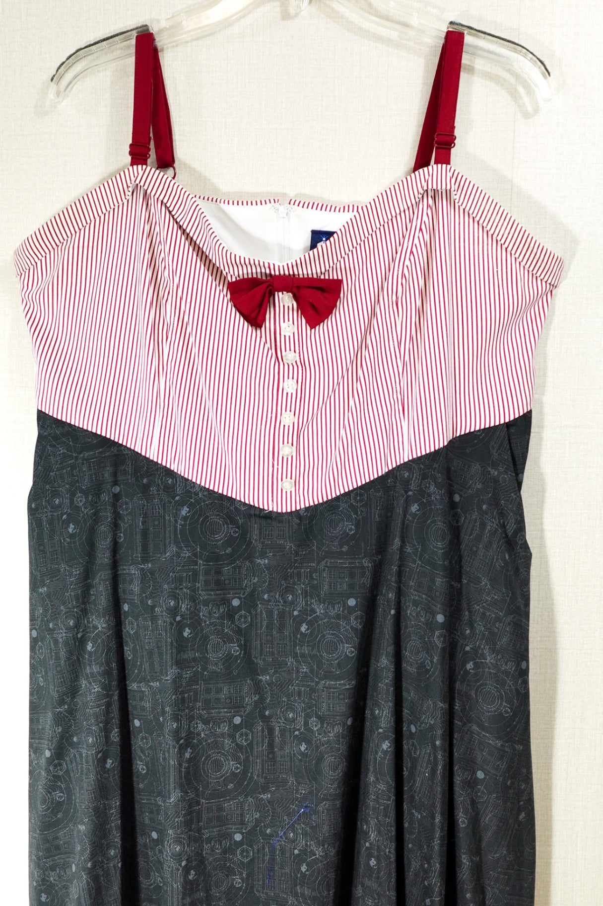 BBC For Torrid (Doctor Who), Dress W/ Pockets, 16, Dark Grey, Red, White