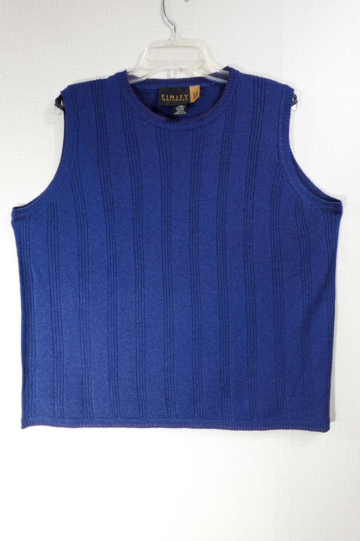 Finity Naturals, Sleeveless Knit Top, 18/20, Blue