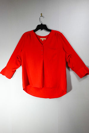 Hope & Harlow, 3/4 SLEEVE TOP, XL, Red