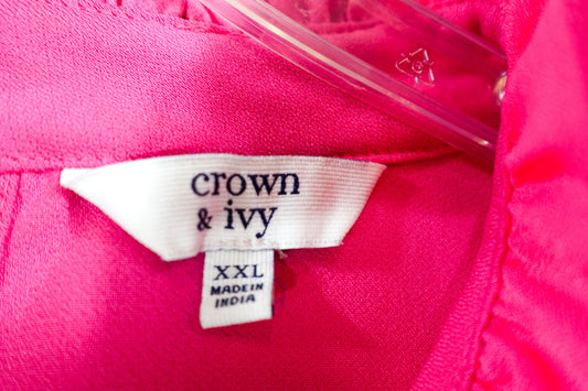 Crown & Ivy, Sleeveless Blouse, 2X, Pink