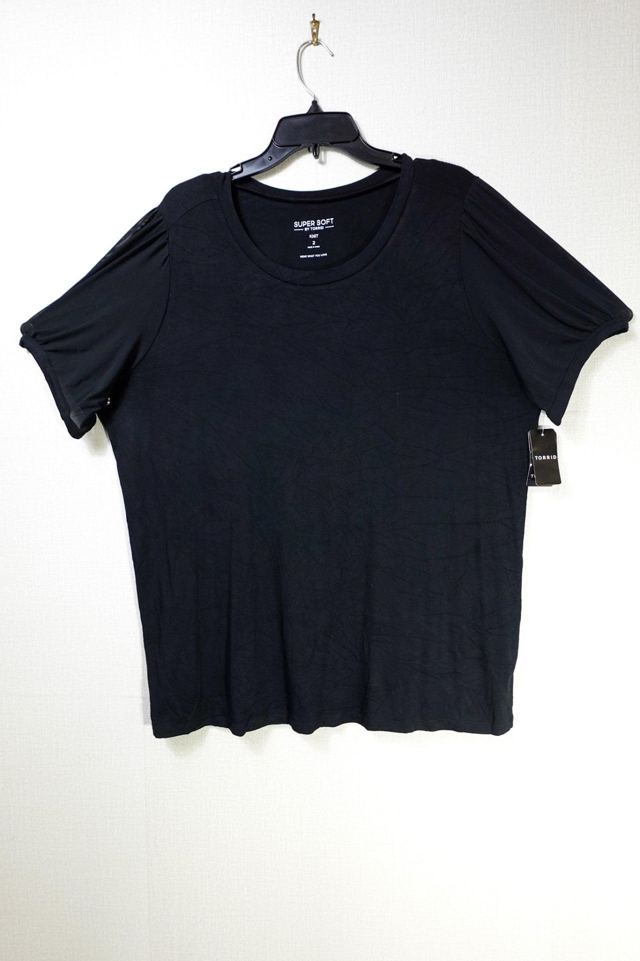 Torrid, New top short sleeve, 14/16, Black