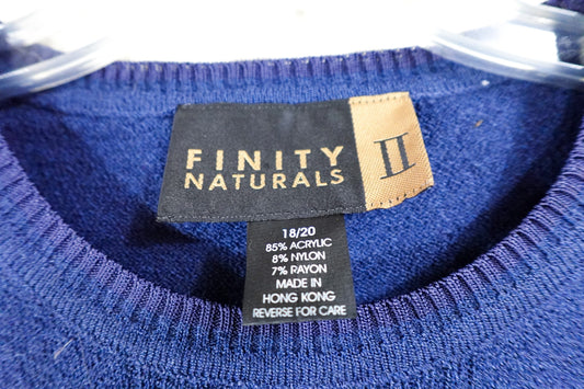 Finity Naturals, Sleeveless Knit Top, 18/20, Blue