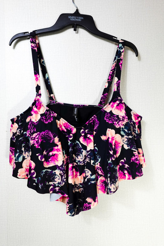Torrid, Bikini Swim Top, 18/20, Black floral