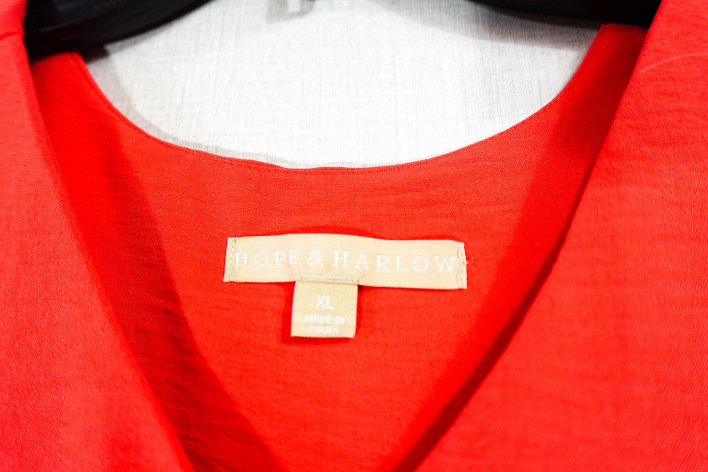 Hope & Harlow, 3/4 SLEEVE TOP, XL, Red