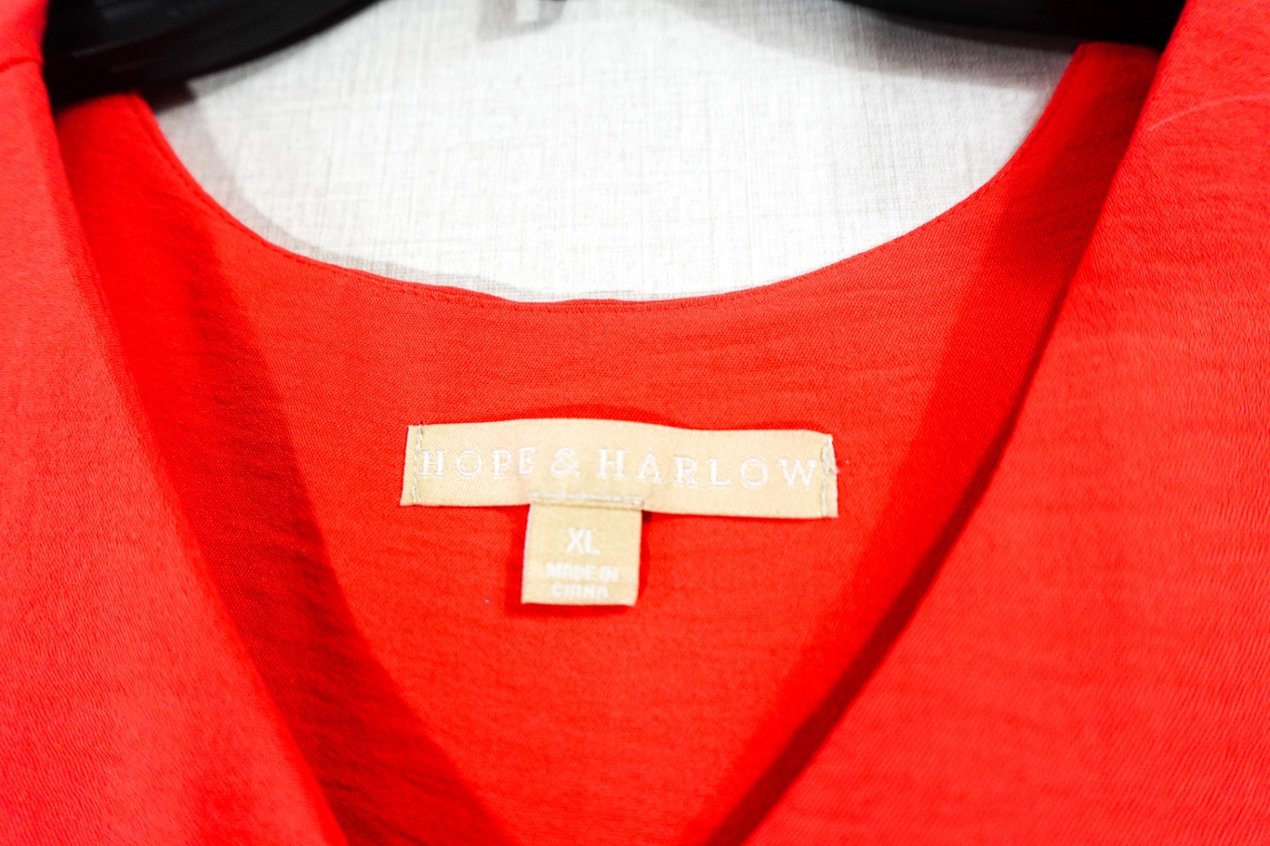 Hope & Harlow, 3/4 SLEEVE TOP, XL, Red