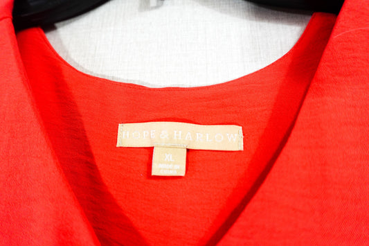 Hope & Harlow, 3/4 SLEEVE TOP, XL, Red