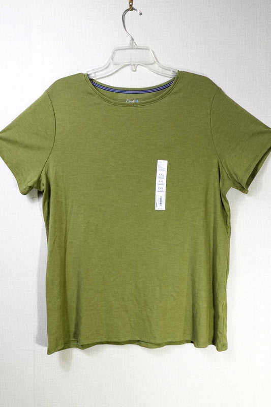 Croft & Barrow, New Short Sleeved Top, XXL, Green