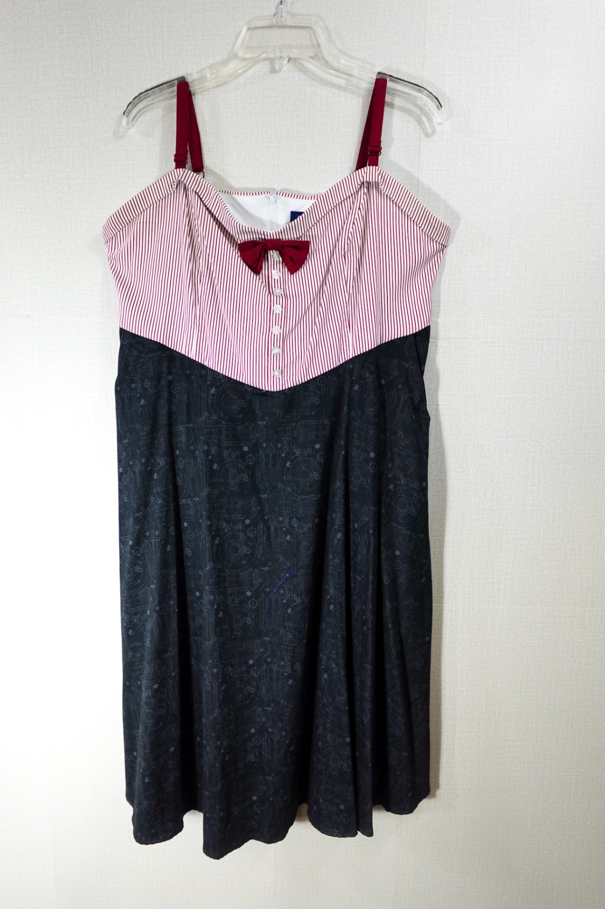 BBC For Torrid (Doctor Who), Dress W/ Pockets, 16, Dark Grey, Red, White