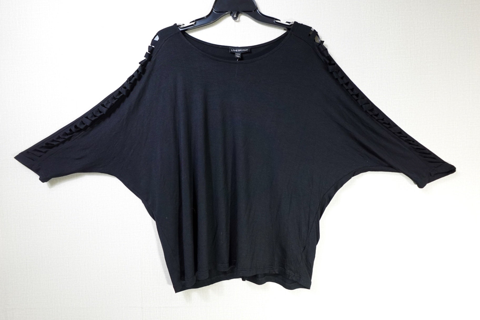Lane Bryant, NEW 3/4 Sleeve Batwing Top, 14/16, Black