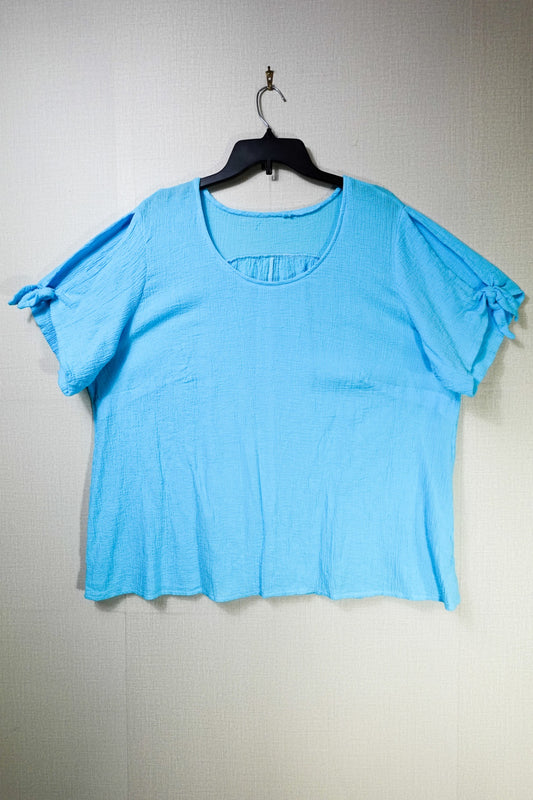 Handmade, Handmade Short Sleeve Top, XL Blue