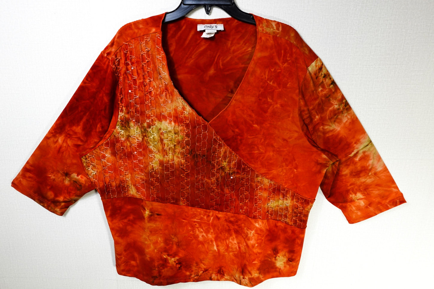 Only 9, 3/4 Sleeve Top, 3X, Orange
