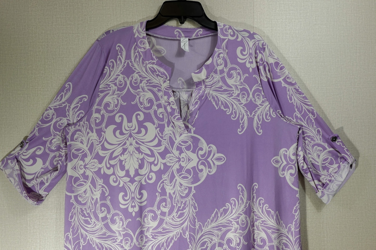 (No Label), 3/4 SLEEVE TOP, 2X, Polyester, Spandex