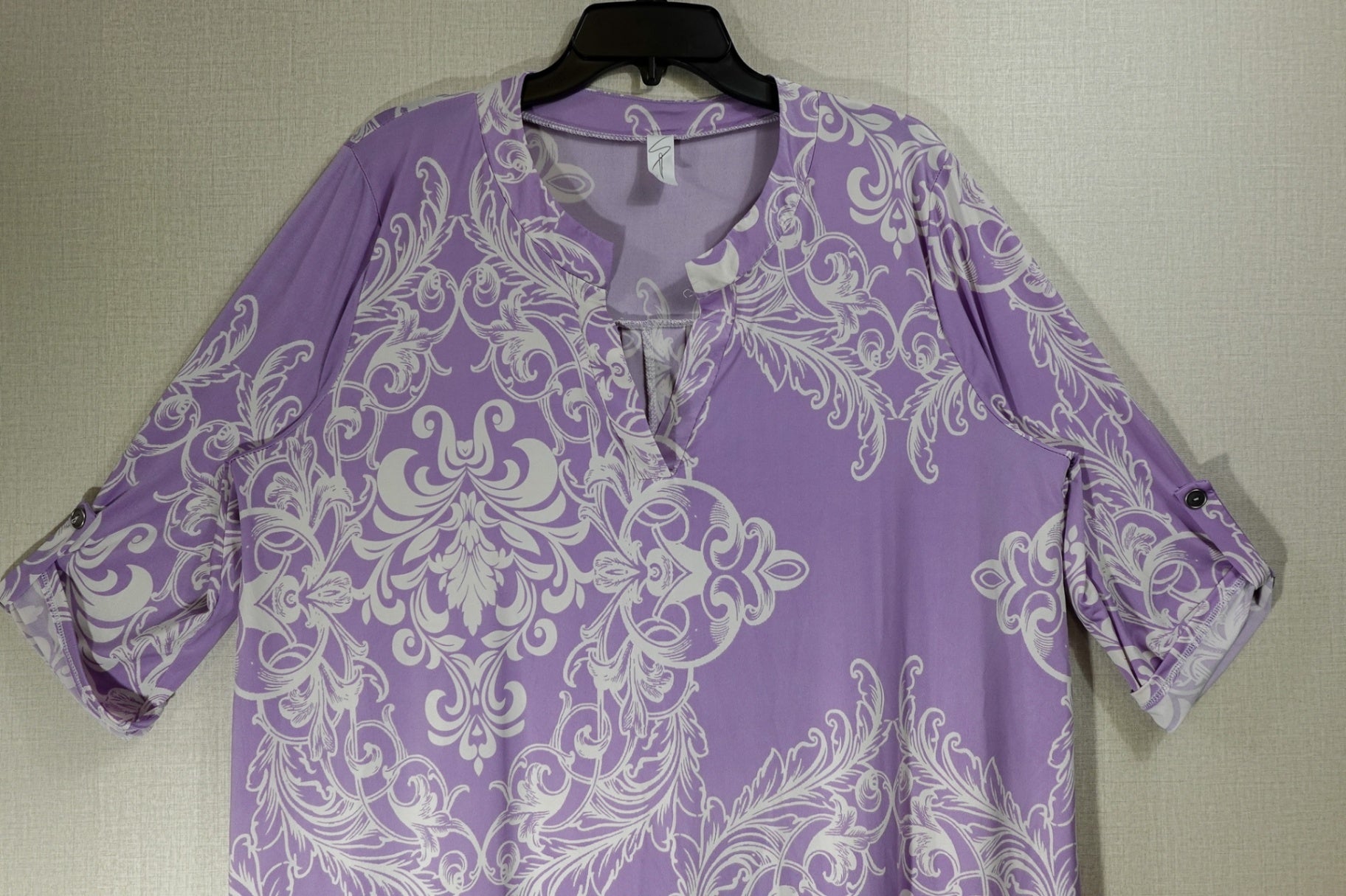 (No Label), 3/4 SLEEVE TOP, 2X, Polyester, Spandex