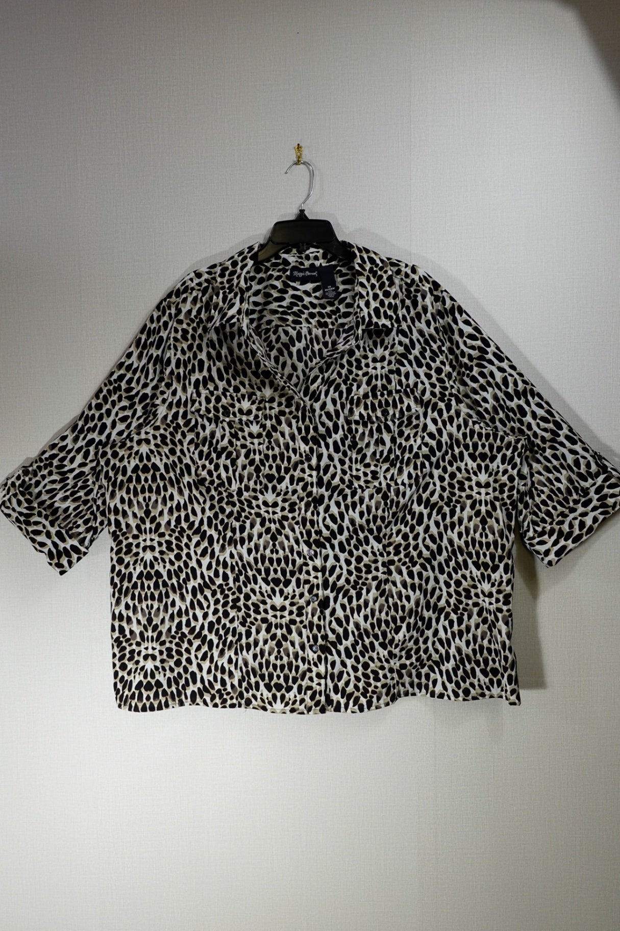 Maggie Barnes, 3/4 Sleeve Top, 3X 26/28W, Polyester, Spandex