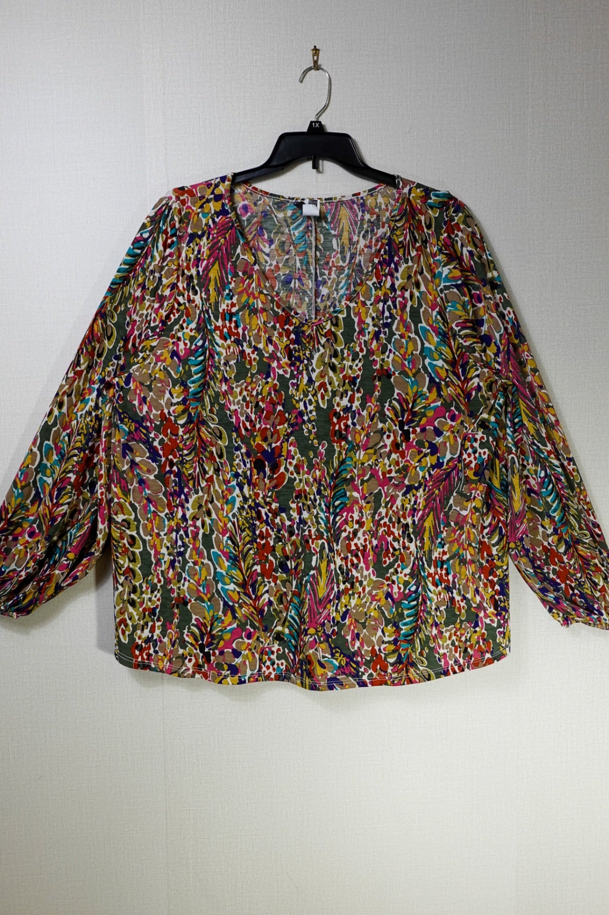 glitter girl, Long Sleeves Top, 1X, Polyester, Spandex