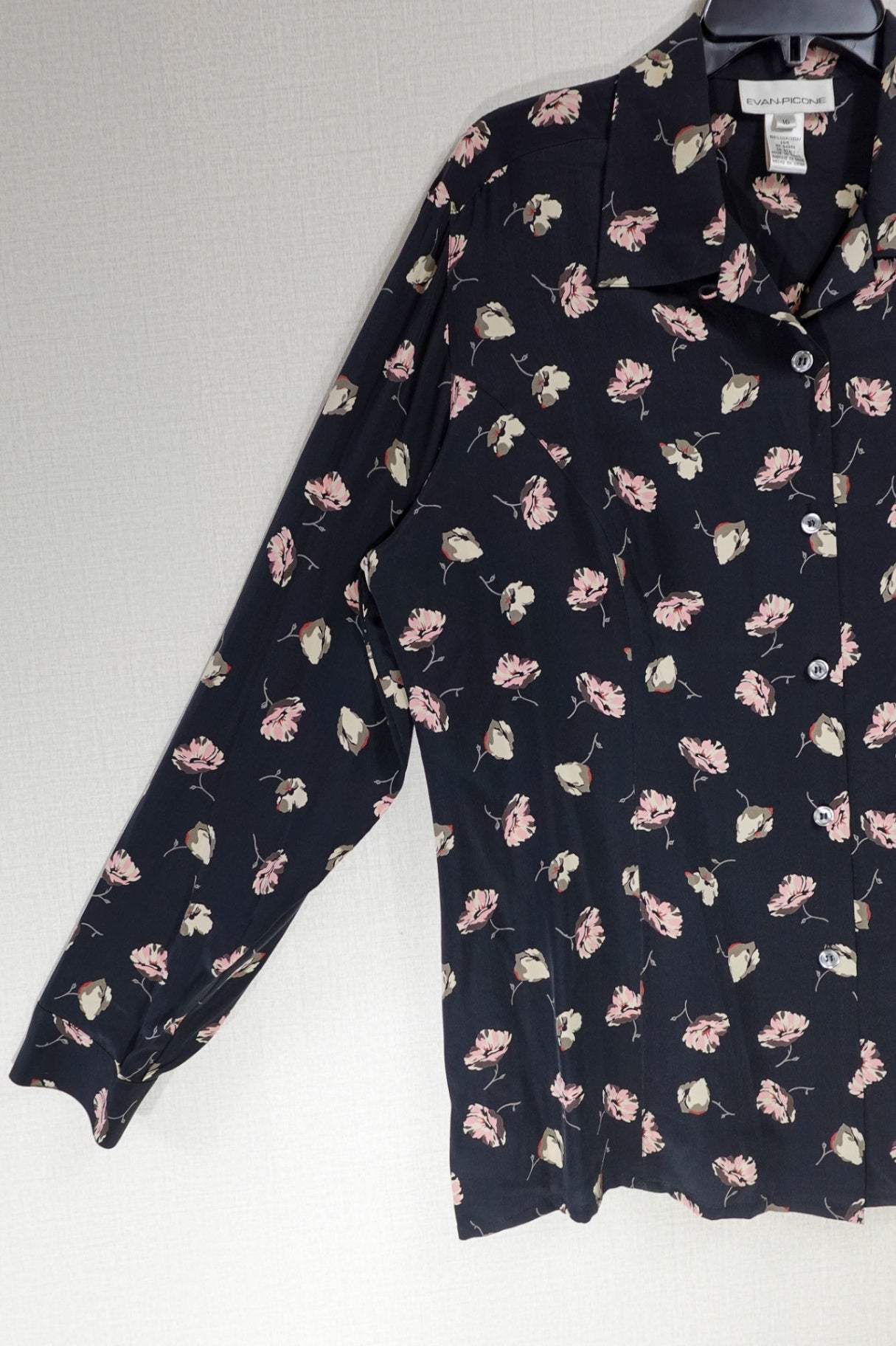 Evan-Picone, Vintage Long Sleeve blouse, 16, Silk
