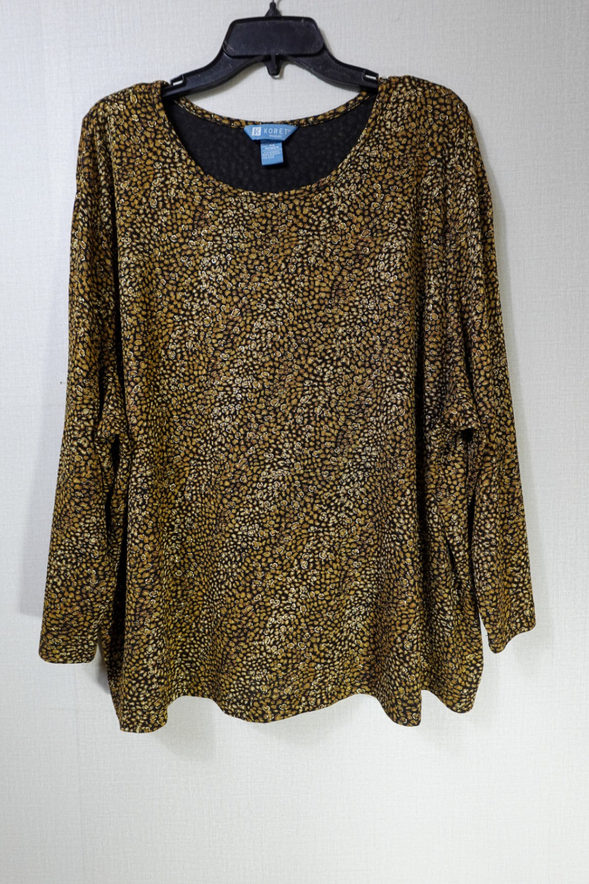 Koret Woman, 3/4 SLEEVE TOP, 3X, Polyester, Spandex
