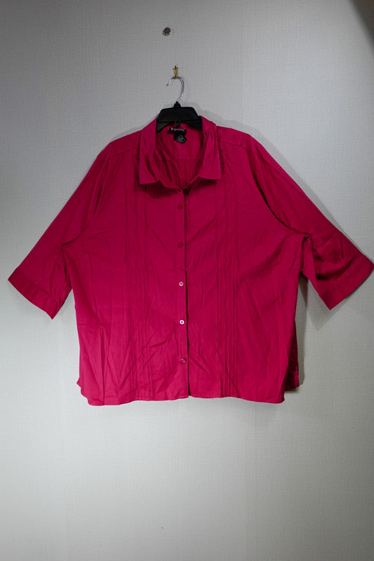 Maggie Barnes, 3/4 Sleeve Top, 3X 26/28W, Cotton, Spandex