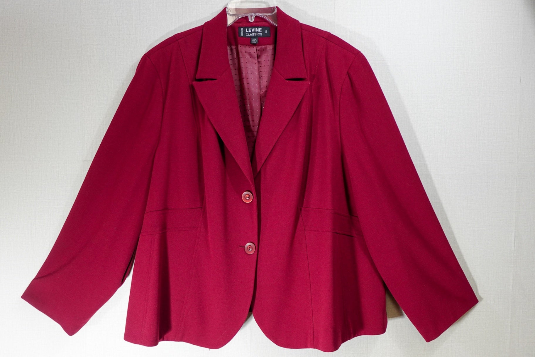 Levine Classics, Blazer, 24W, Polyester, Rayon, Spandex