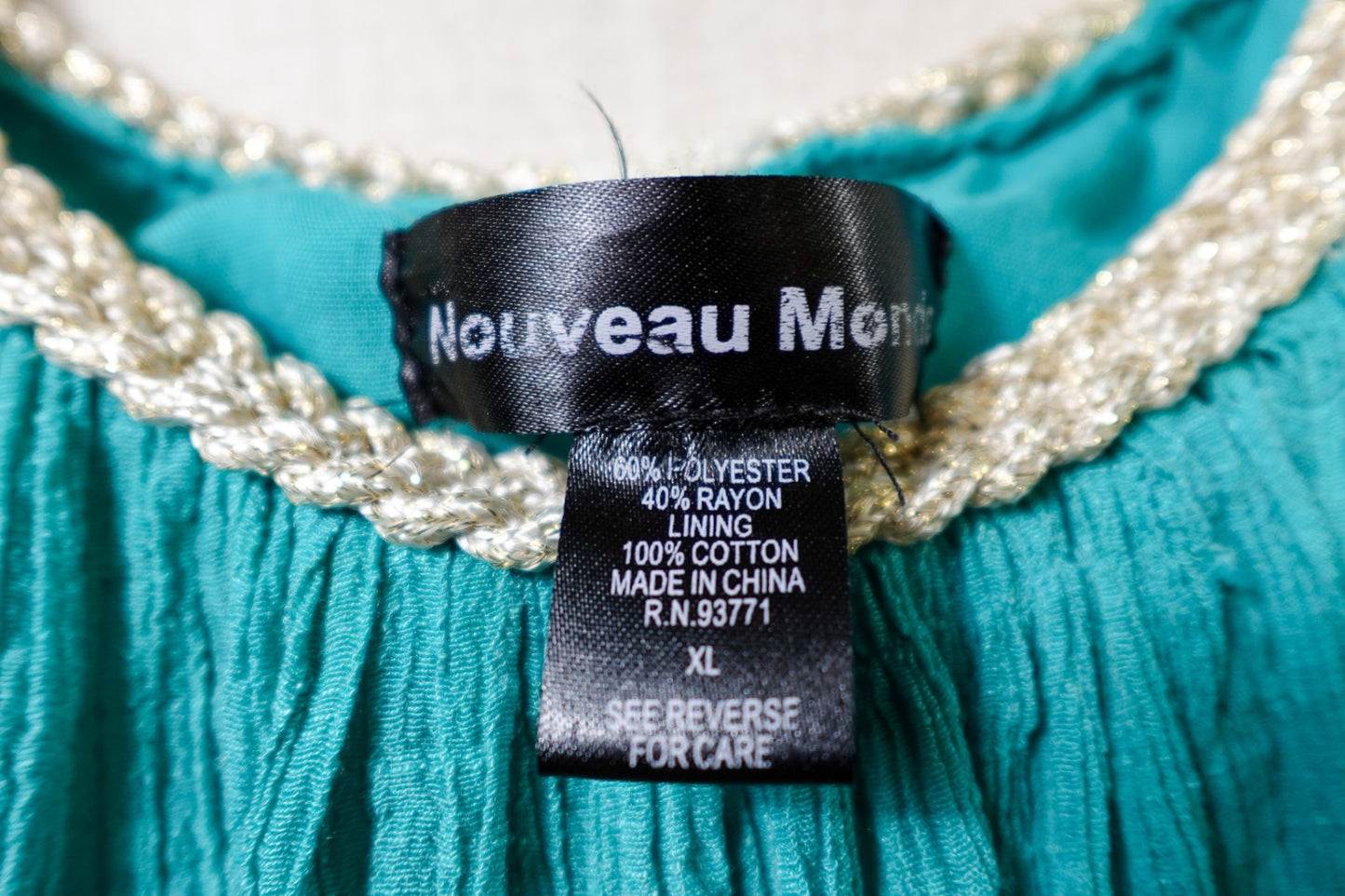 Nouveau Monde, Sleeveless Top, XL, polyester, rayon lining cotton