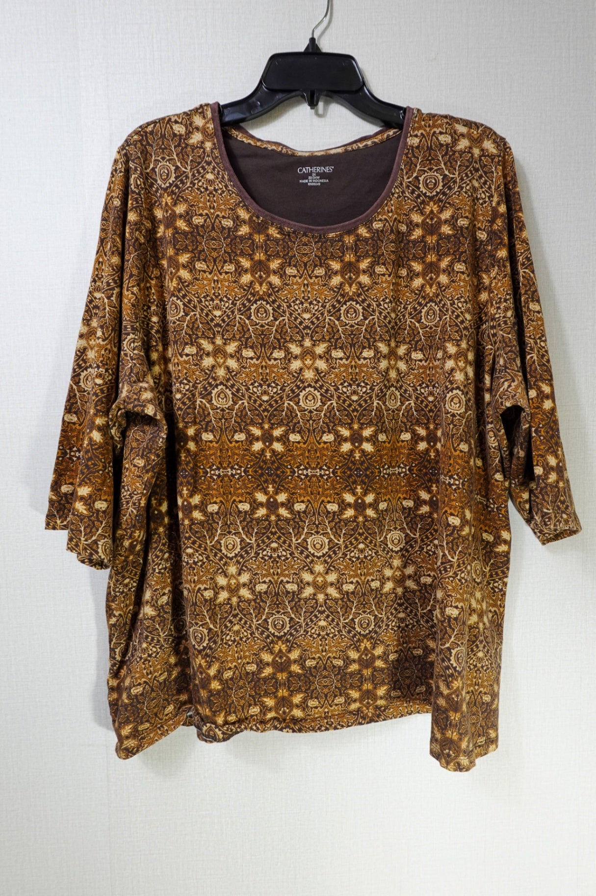 Catherines, Short Sleeved Top, 22/24 , Cotton, Spandex, Faux Suede