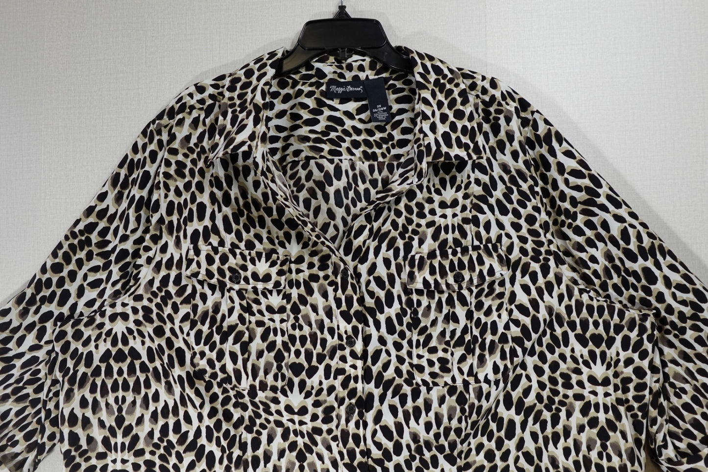 Maggie Barnes, 3/4 Sleeve Top, 3X 26/28W, Polyester, Spandex