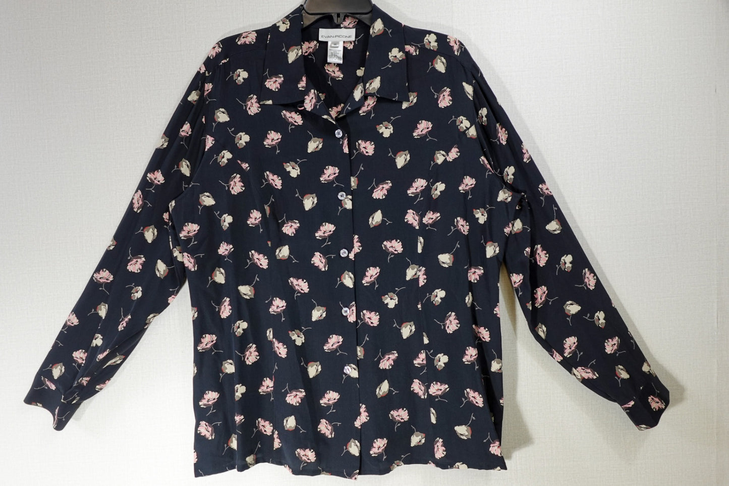 Evan-Picone, Vintage Long Sleeve blouse, 16, Silk