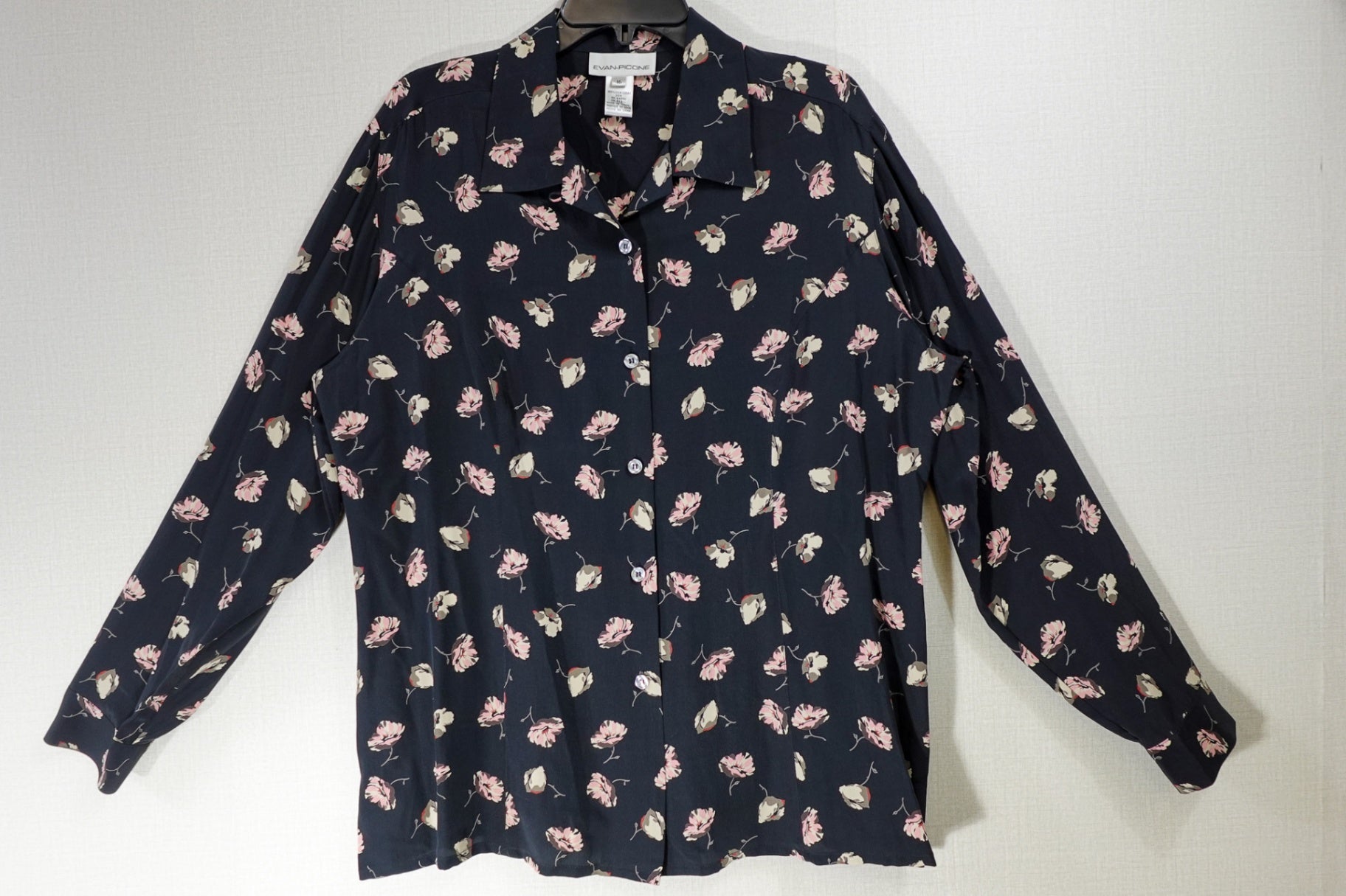 Evan-Picone, Vintage Long Sleeve blouse, 16, Silk