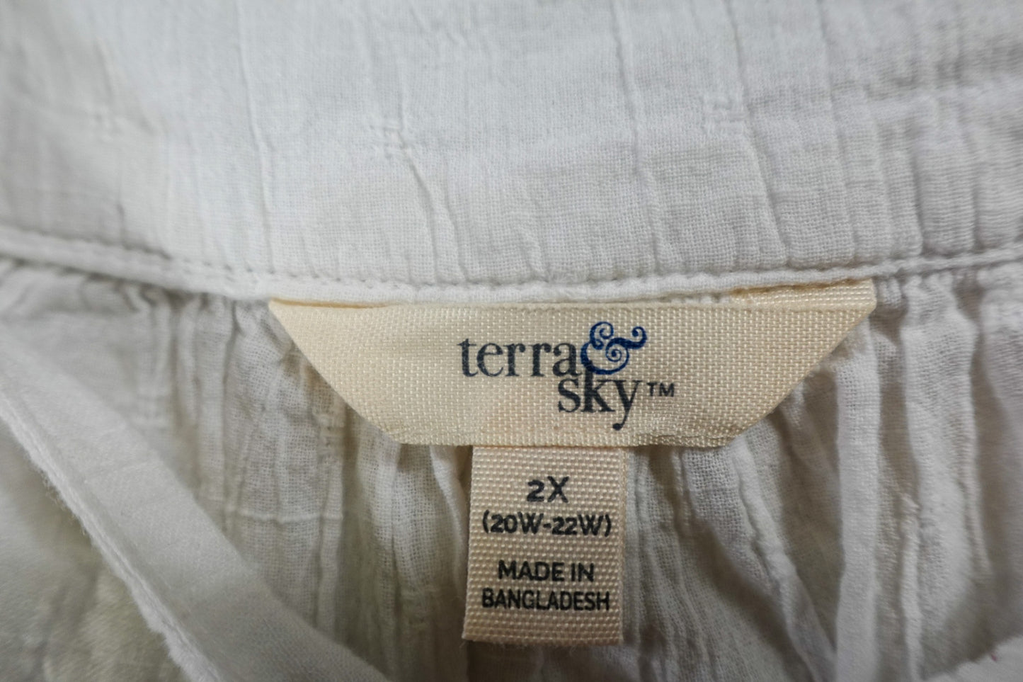 Terra & Sky, Short Sleeved Top, 20/22W, Cotton