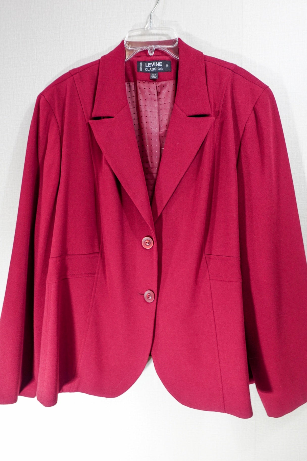 Levine Classics, Blazer, 24W, Polyester, Rayon, Spandex
